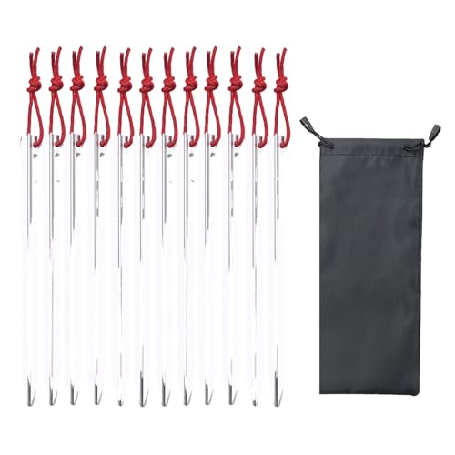 Robuste Zeltheringe, Zeltheringe, Zeltheringe, Aluminiumlegierung, Zeltheringe für Camping, Rucksackreisen, Gartenarbeit, strapazierfähig, für Anker, 12 Stück von TingHaoO