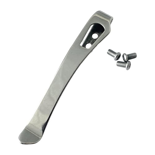 Rostfreie 420 rostfreie Taschen Cutter Clip 6g Licht Werkzeug Zubehör Inklusive 3 Schrauben für Bastelprojekte Rostfreie Stahltaschen Clip für Cutter von TingHaoO