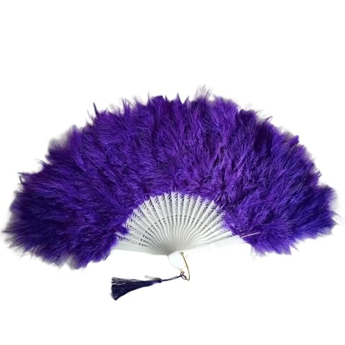TingHaoO Eleganter gefiederter Ventilator, faltbares Design, Handfächer für Flapper-Kostüme, Tanzaufführungen und Motto-Partys von TingHaoO