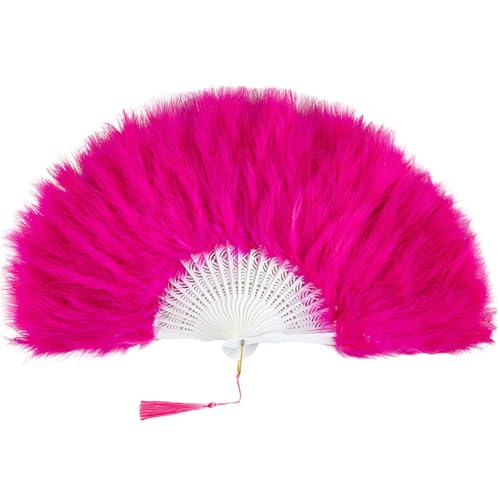 TingHaoO Eleganter gefiederter Ventilator, faltbares Design, Handfächer für Flapper-Kostüme, Tanzaufführungen und Motto-Partys von TingHaoO