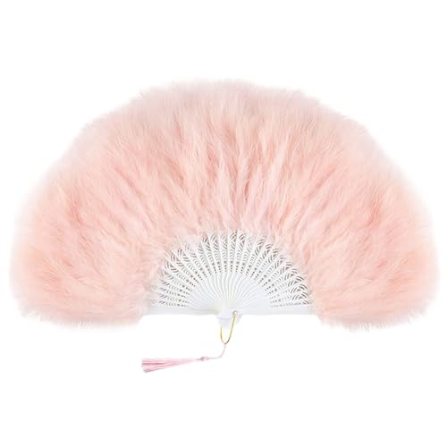 TingHaoO Eleganter gefiederter Ventilator, faltbares Design, Handfächer für Flapper-Kostüme, Tanzaufführungen und Motto-Partys von TingHaoO