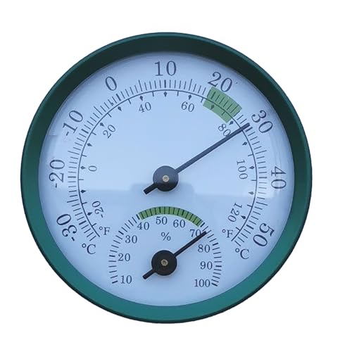TingHaoO Vielseitiges Thermohygrometer, 57 mm, goldfarben, Aluminium, präzise Temperatur- und Feuchtigkeitsmessung von TingHaoO