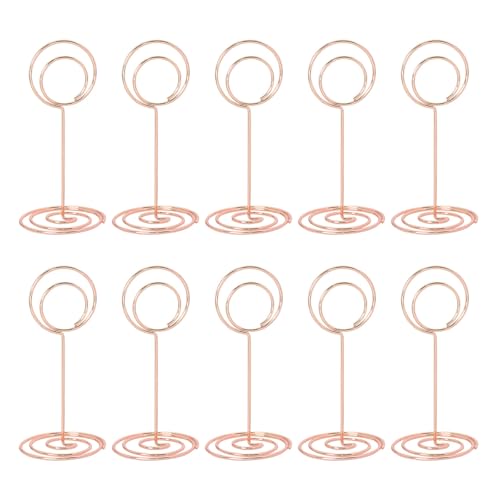 Tischnummernhalter, Eisendraht, Tischkartenhalter, Namensständer, Bild, Memos, Clip für Foto, Lebensmittel, Schilder, Hochzeit, runder Halter, 10 Stück Tischnummernhalter, Eisendraht, Tischkartenhalter, Namensständer, Bild, Memos, Clip für Foto, Lebensmittel, Schilder, Hochzeit, runder Halter, 10 Stück von TingHaoO