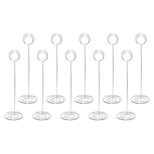 Tischnummernhalter, Eisendraht, Tischkartenhalter, Namensständer, Bild, Memos, Clip für Foto, Lebensmittel, Schilder, Hochzeit, runder Halter, 10 Stück Tischnummernhalter, Eisendraht, Tischkartenhalter, Namensständer, Bild, Memos, Clip für Foto, Lebensmittel, Schilder, Hochzeit, runder Halter, 10 Stück von TingHaoO