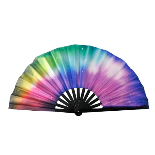 Tragbarer Handfächer aus fluoreszierendem Bambus, für Musikfestivals, Nachtclubs, Kostümpartys und Diskotheken, Tanz, zusammenklappbar von TingHaoO