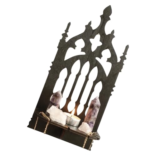 Wandregal aus Holz, mittelalterliches Thron, geschnitzt, Kristall-Halter, Präsentationsregal für Bücher, Pflanzen, Heimdekoration, Gothic, Thronform, Wandregal Wandregal aus Holz, mittelalterliches Thron, geschnitzt, Kristall-Halter, Präsentationsregal für Bücher, Pflanzen, Heimdekoration, Gothic, Thronform, Wandregal von TingHaoO