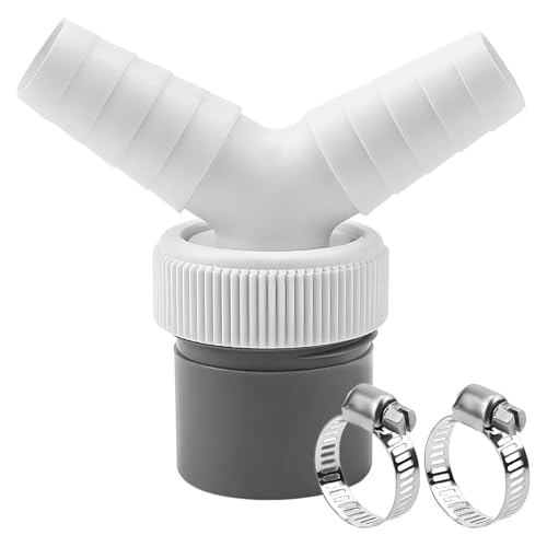 Y-förmiger Ablaufadapter, Wasserablaufgarnitur für Waschmaschinen, Doppelauslassanschluss, passend für 40-mm-Rohre, einfache Installation, Y-Splitter für Waschmaschinen von TingHaoO