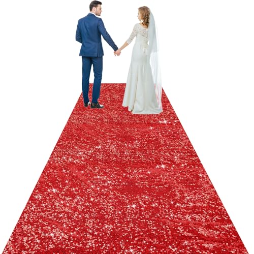 Tingjoo 1,3 x 15 m roter Pailletten-Gangläufer, glitzernder Gangläufer für Hochzeitszeremonie, Brautparty, Weihnachten, Party, Gehweg, Boden, Innen- und Flur, Dekoration Tingjoo 1,3 x 15 m roter Pailletten-Gangläufer, glitzernder Gangläufer für Hochzeitszeremonie, Brautparty, Weihnachten, Party, Gehweg, Boden, Innen- und Flur, Dekoration von Tingjoo