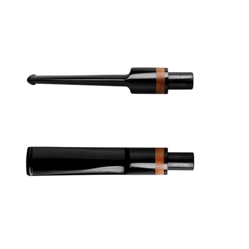 Tingyilan Pfeifenstiel Acryl Tabak Pfeife gebogener gerader Stiel Ersatz Mundstück mit Bruyère Ring Dekoration Passend für 9mm / 3mm Filter,21 von Tingyilan