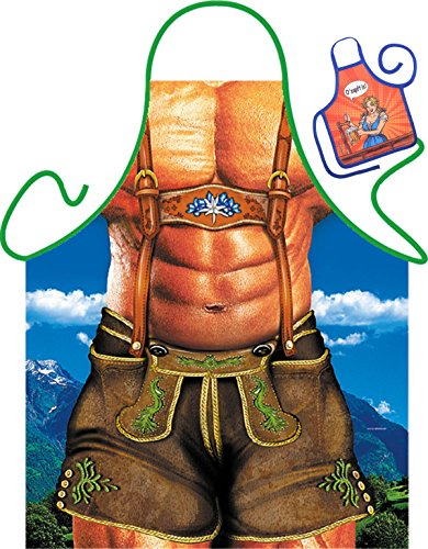 Bayrische Tracht Kochschürze sexy Motiv Schürze Oktoberfest Volksfest : Alpenmacho -- Themenschürze mit Minischürze für Flaschen von Tini - Shirts