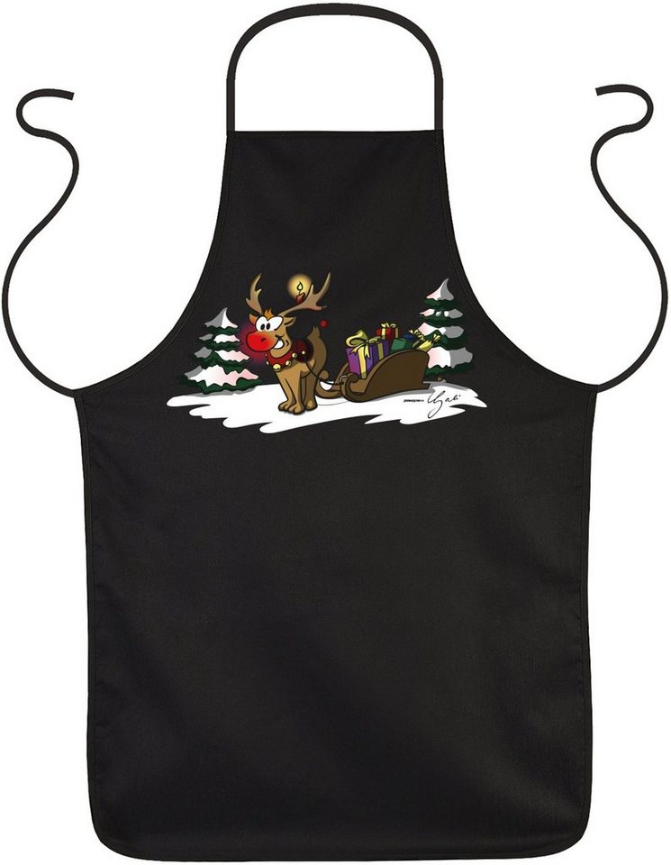 Tini - Shirts Kochschürze Rentier Weihnachtsschürze - Kochschürze Weihnachten : Rudolph, Weihnachtsmarkt Schürze Glühweinstand von Tini - Shirts