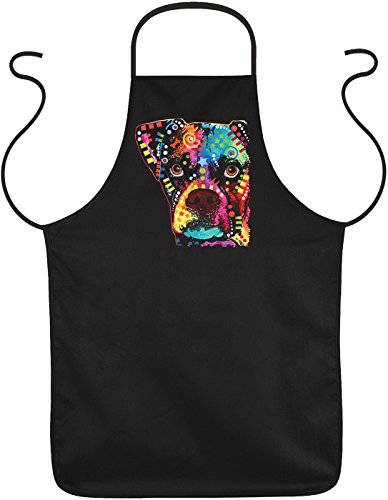 Unbekannt Boxer Motiv Schürze - Hunde Kochschürze : Boxer Cubism - Hunderassen Neon Kunstdruck Schürze von Tini - Shirts