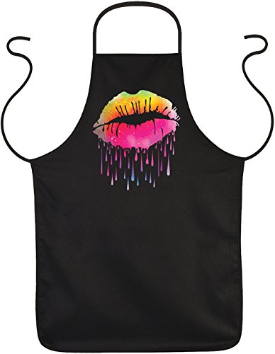 Unbekannt Neon Lippen Grillschürze - Kochschürze Lips : Lips Like Sugar - Regenbogen Lippen Schürze von Tini - Shirts