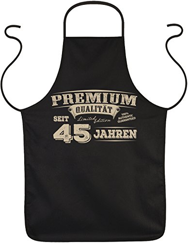 Unbekannt Sprüche Schürze zum 45 Geburtstag - Geschenk-Idee Kochschürze 45 Jahre : Premium Qualität seit 45 Jahren - Geschenkschürze 45.Geburtstag von Tini - Shirts
