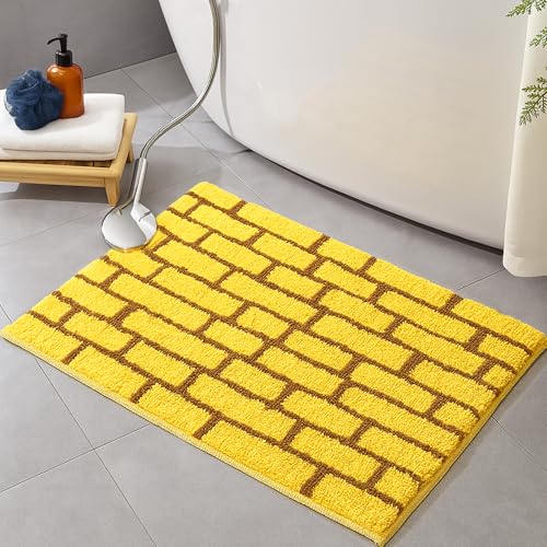 Tinideya Badezimmermatte, Ziegelsteinmauer, rutschfest, niedlicher ästhetischer Teppich, Mikrofaser, saugfähig, für Halloween, Zauberer, Party-Dekorationen für Badezimmer, Badewanne, Dusche Tinideya Badezimmermatte, Ziegelsteinmauer, rutschfest, niedlicher ästhetischer Teppich, Mikrofaser, saugfähig, für Halloween, Zauberer, Party-Dekorationen für Badezimmer, Badewanne, Dusche von Tinideya