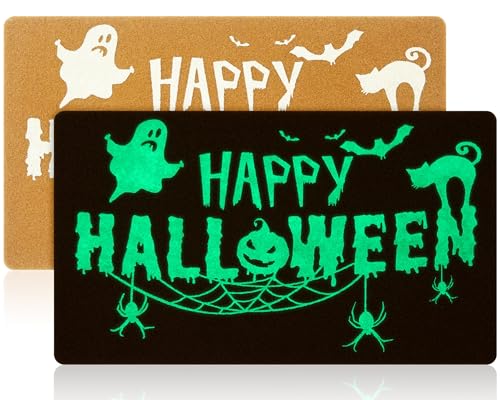Tinideya Fußmatte "Happy Halloween", rutschfest, Kokosfaser, leuchtet im Dunkeln, leuchtende Eingangsteppiche für den Eingangsbereich, Urlaubsdekoration, 43,2 x 76,2 cm Tinideya Fußmatte "Happy Halloween", rutschfest, Kokosfaser, leuchtet im Dunkeln, leuchtende Eingangsteppiche für den Eingangsbereich, Urlaubsdekoration, 43,2 x 76,2 cm von Tinideya