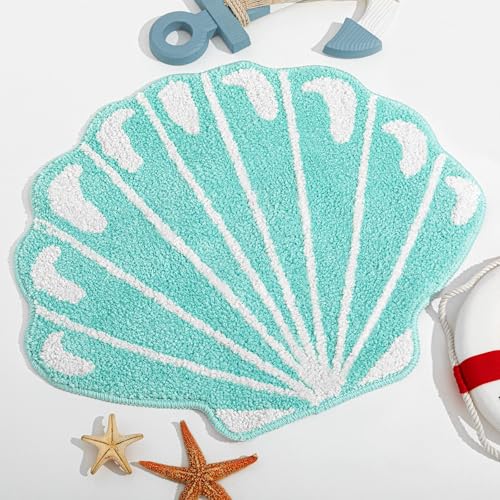 Tinideya Muschelteppich, Badezimmerteppich, 60 cm, Muschel-Badematte, adretter Teppich, niedlicher Ozean-Strandteppich, maschinenwaschbar, rutschfest, saugfähig, Badematte für Meer, Raumdekoration Tinideya Muschelteppich, Badezimmerteppich, 60 cm, Muschel-Badematte, adretter Teppich, niedlicher Ozean-Strandteppich, maschinenwaschbar, rutschfest, saugfähig, Badematte für Meer, Raumdekoration von Tinideya