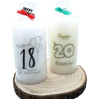 Geburtstagskerze | Handgemachte Kerze Stumpe Liebevolle Geschenkidee 18./ 20./30./ 40./ 50./ 60./ 70./ 80. Geburtstag Mit Verzierung von TinisKerzenland