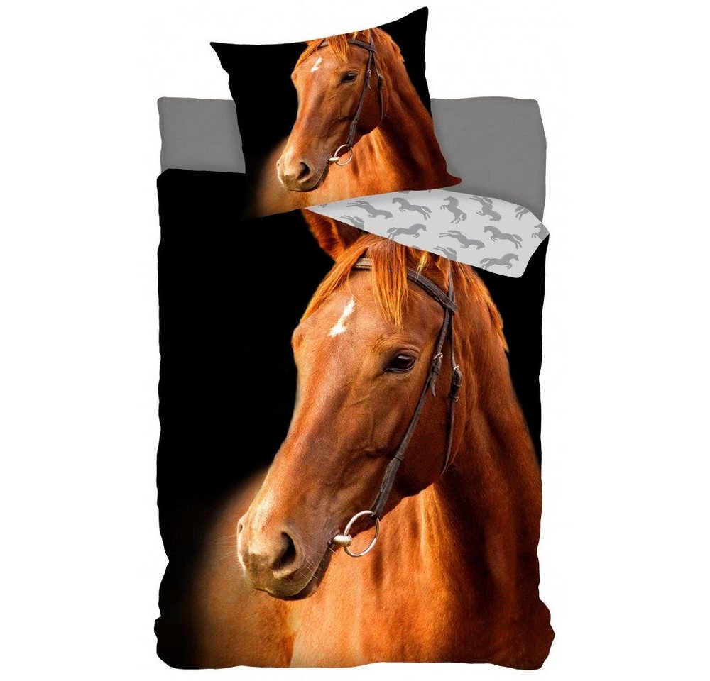 Kinderbettwäsche Pony Bettwäsche Pferde - weiche Baumwolle - Kissen und Decke, Tinisu von Tinisu