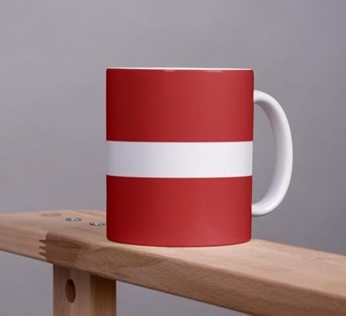 Lettland Kaffeetasse 325ml Flagge Keramik Spülmaschinenfest Büro Geschenk Tee Tasse von Tinisu