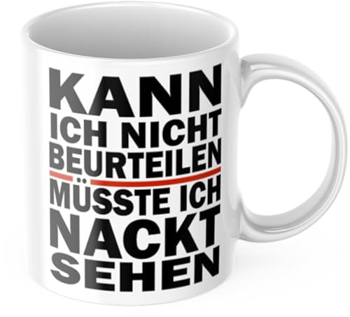 Lustige Kaffeetasse Kann ich nicht beurteilen müsste ich nackt sehen Männer Vatertag Tasse Büro Geschenk von Tinisu