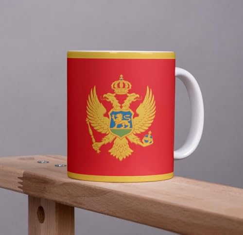 Montenegro Kaffeetasse 325ml Flagge Keramik Spülmaschinenfest Büro Geschenk Tee Tasse von Tinisu