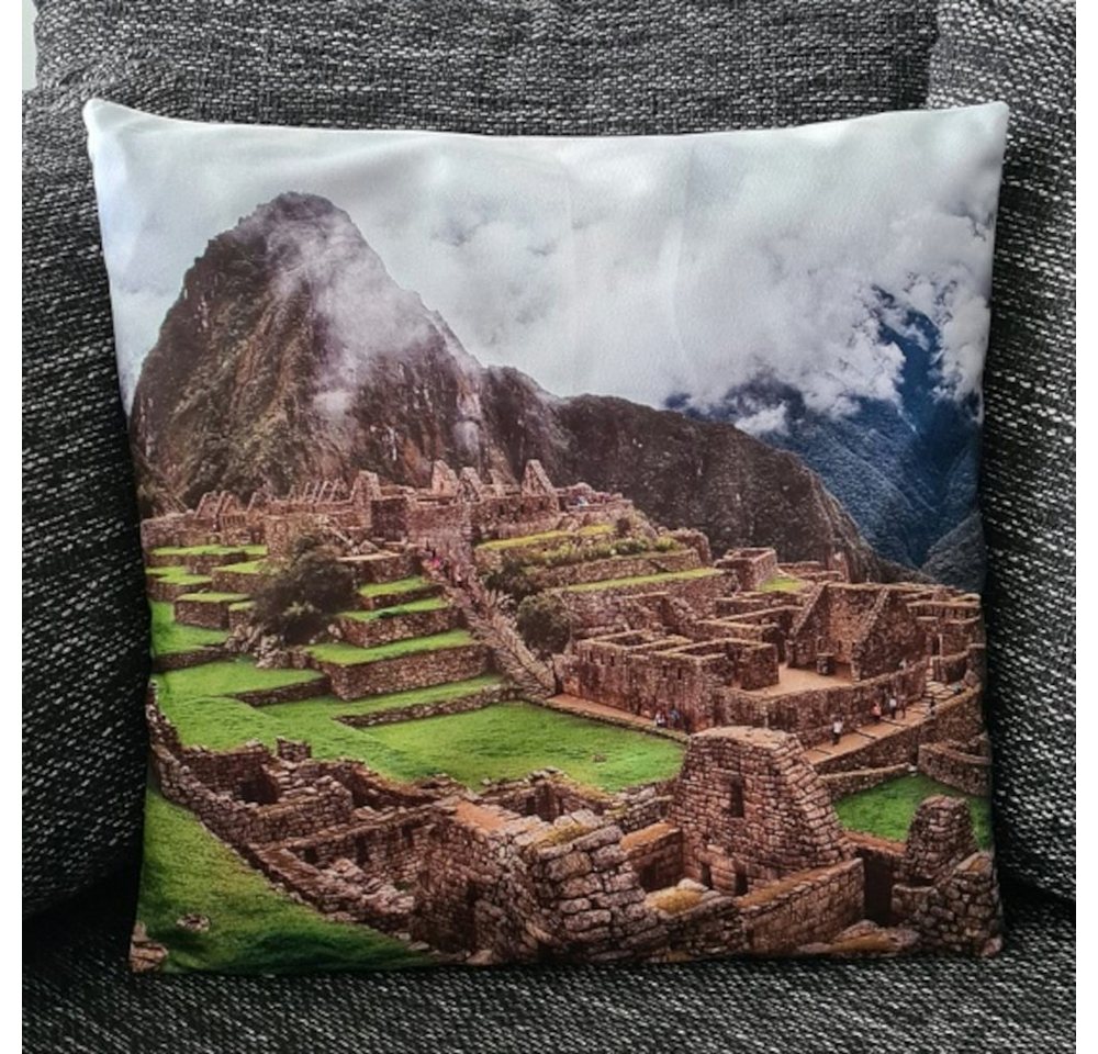 Tinisu Dekokissen Kissenbezug Machu Picchu - Inka Stadt Ruinen - 45cm x 45cm von Tinisu