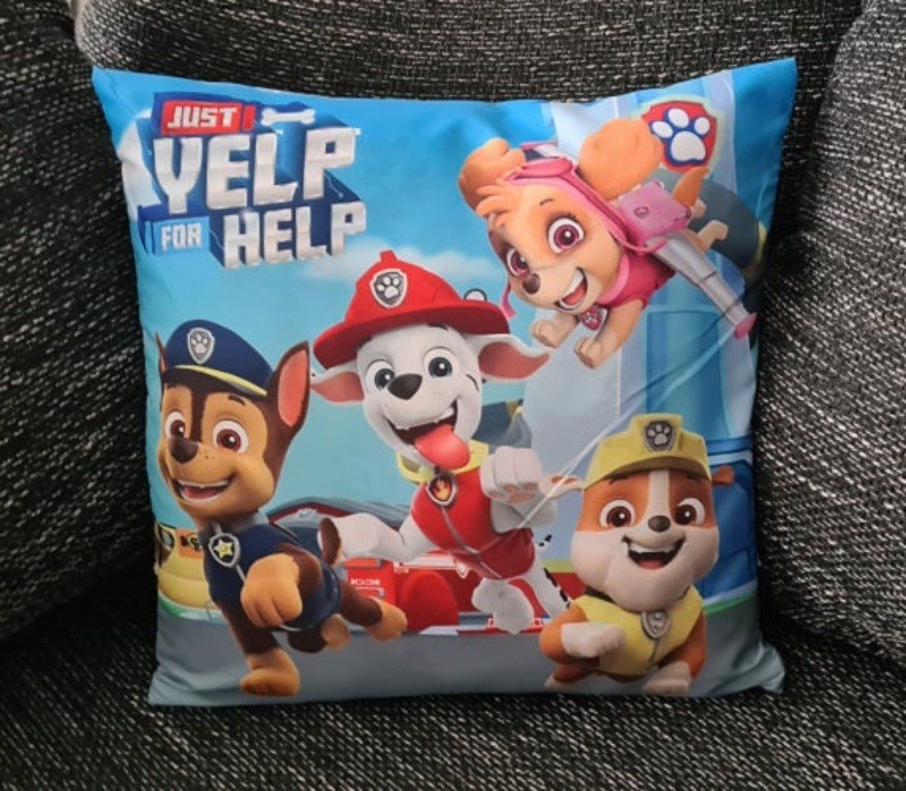 Tinisu Dekokissen Paw Patrol Kissenbezug für Kinder: Helfer auf vier Pfoten 40cm x 40cm von Tinisu