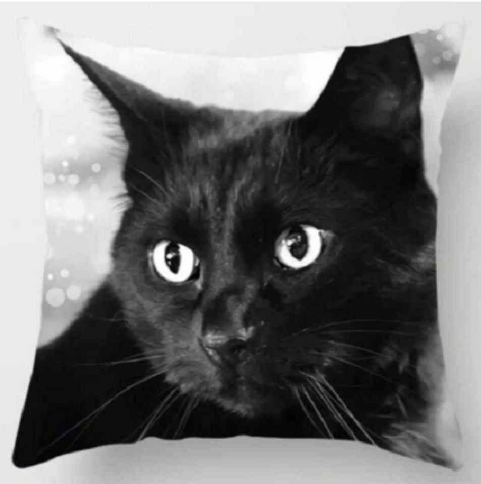 Tinisu Dekokissen Schwarze Katze - Tiere & Natur - Dekorativer Kissenbezug - 45cm x 45cm Tinisu Dekokissen Schwarze Katze - Tiere & Natur - Dekorativer Kissenbezug - 45cm x 45cm von Tinisu