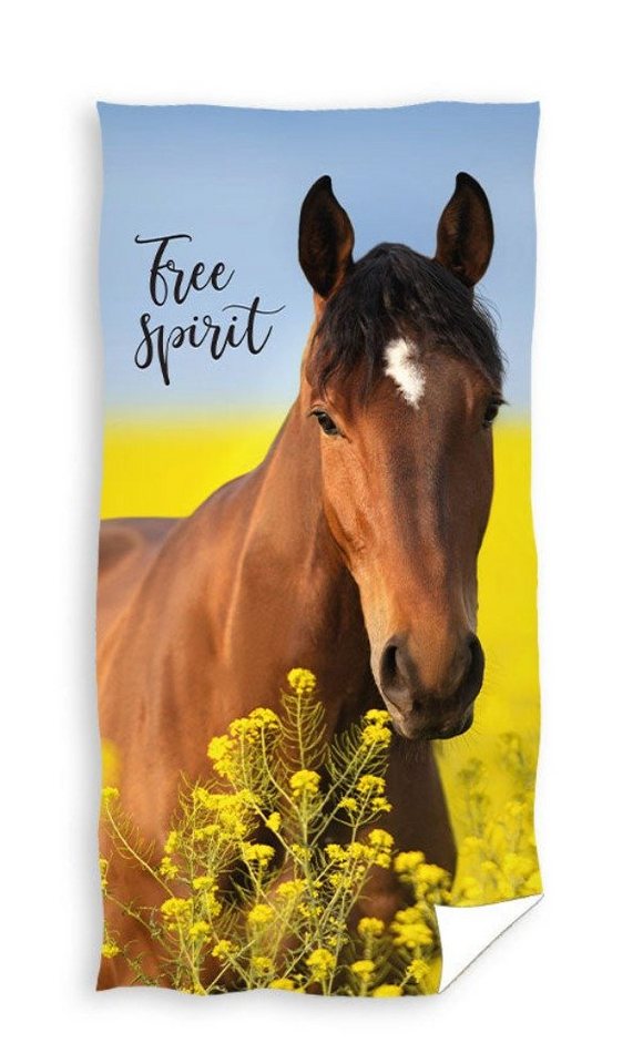 Tinisu Handtuch Pony Pferde Handtuch Free Spirit Strand Badetuch 70x140cm von Tinisu