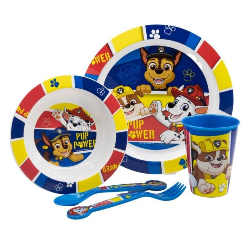 Tinisu Kindergeschirr-Set Paw Patrol Plastik Geschirr Set 5-Teile Kunststoffset für Kinder, Kunststoff Tinisu Kindergeschirr-Set Paw Patrol Plastik Geschirr Set 5-Teile Kunststoffset für Kinder, Kunststoff von Tinisu