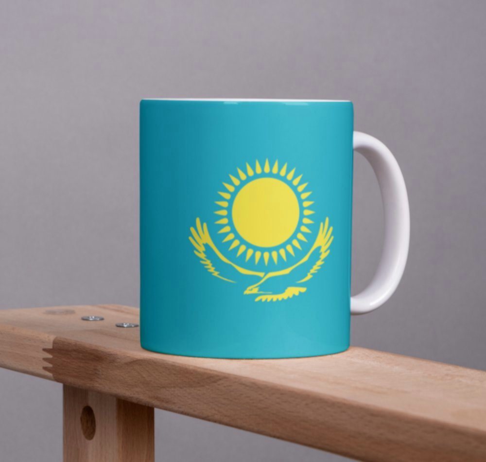 Tinisu Tasse Kasachstan Kaffeetasse Flagge Pot Kaffee Tasse KAZ Becher von Tinisu