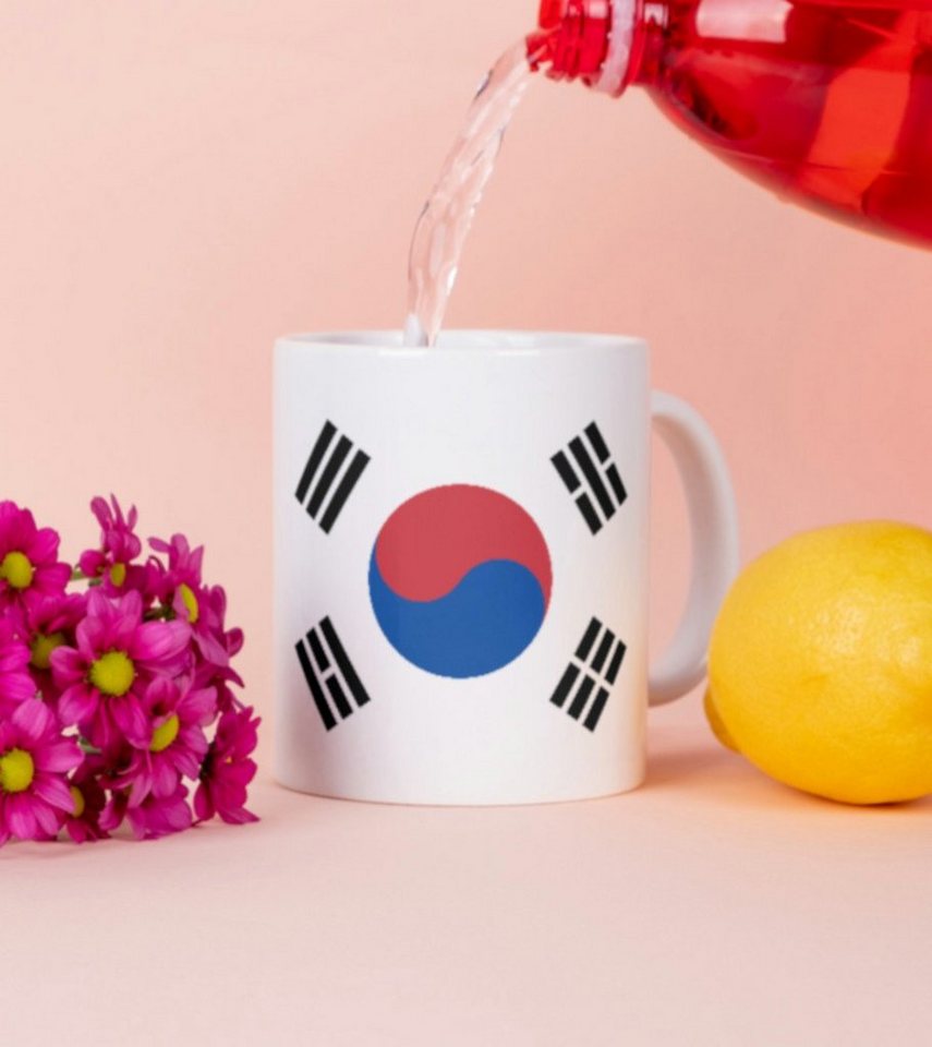 Tinisu Tasse Südkorea Kaffeetasse Flagge Pot Kaffee Tasse National Becher Coffeecup von Tinisu