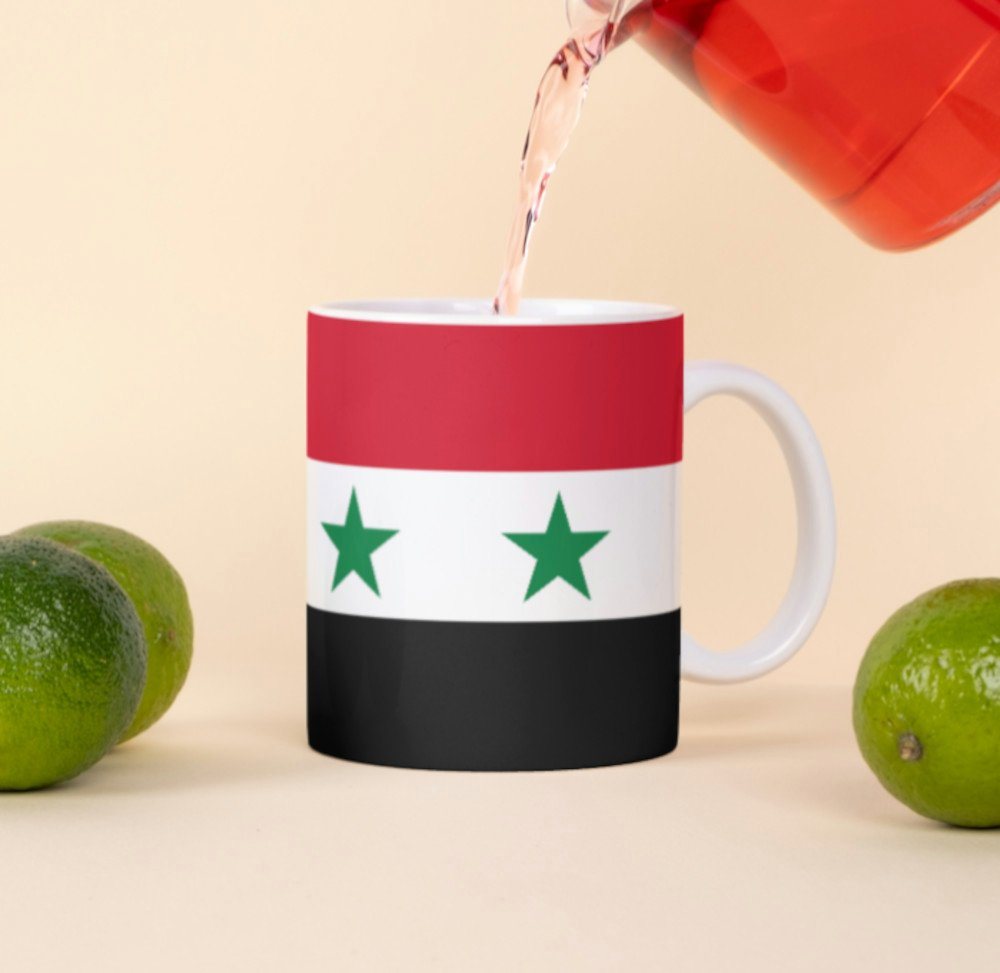 Tinisu Tasse Syrien Kaffeetasse Flagge Pot Kaffee Tasse National Becher Coffeecup von Tinisu