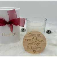 Weihnachtsgeschenk Für Oma - Kerze Im Glas Mit Gravur Geschenkidee Geburtstag Kerzengeschenk Verpackung von Tinkasplott