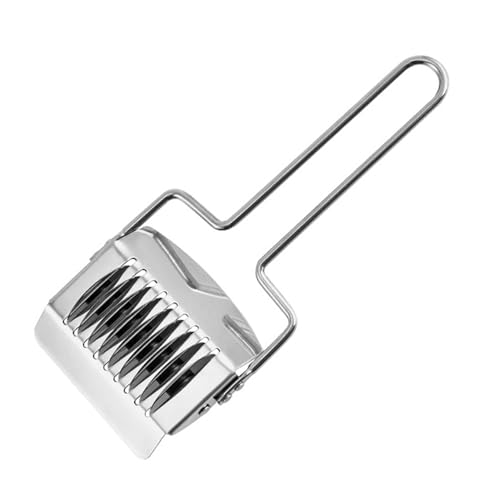 1 Packung Nudelmesser-Roller aus Edelstahl, Hand-Teigroller aus Edelstahl, Multifunktionales Teigmesser, Küchenkochutensilien, Nudelroller-Werkzeug (Silber) von Tinkber
