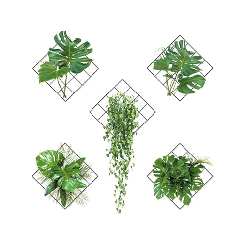 1 Stück 3D Grünen Pflanzen Wandaufkleber, Wandtattoo Hängende Rebe Wandaufkleber, 3D grüne Pflanzen Gitter Wanddekor Aufkleber, für Schlafzimmer, Büro, Küche, Flur, Wall Deko von Tinkber