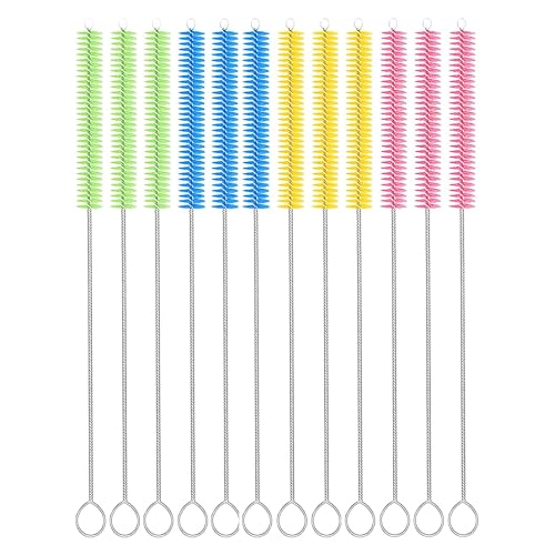 12er-Pack Stroh-Nylon-Reiniger, Edelstahl-Strohreinigungsbürste, Nylonstroh-Reinigungsbürste, Geeignet für Babyflaschen Glas-Strohhalm und Metall-Strohhalm - Rosa, Gelb, Blau, Grün 12er-Pack Stroh-Nylon-Reiniger, Edelstahl-Strohreinigungsbürste, Nylonstroh-Reinigungsbürste, Geeignet für Babyflaschen Glas-Strohhalm und Metall-Strohhalm - Rosa, Gelb, Blau, Grün von Tinkber
