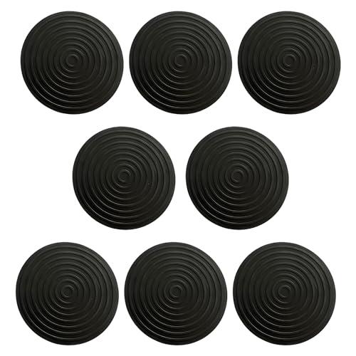8 Stück Möbeluntersetzer, Rund rutschfest Möbeluntersetzer, Anti-Rutsch-Pads für Möbelrollen, Möbelbeinschoner für Alle Böden und Möbelräder Geeignet(Schwarz) von Tinkber