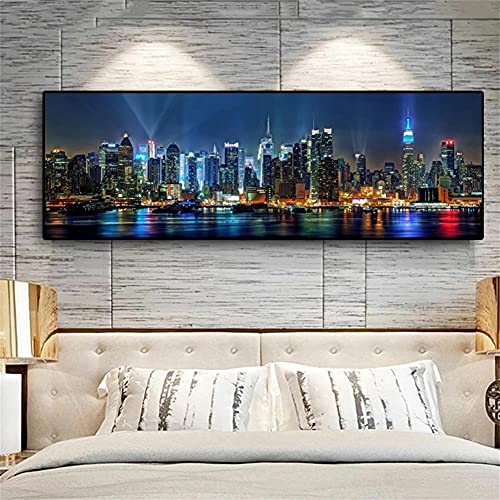 5D Diamond Painting Kits Full Drill， New York Colorful City Night DIY Diamond Painting Kits for Adults Rhinestone Embroidery Pictures Cross Stitch Art Crafts Room Decoration Home Office Gift 50x120cm von Tinnfea