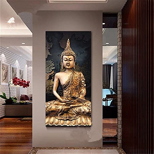 5d Diamant Malerei Kit Square drill Buddha 70x200cm DIY Große Diamond Painting Stickerei Kreuzstich Voll Kristall Strass Diamant Painting Bilder Mosaik für Zuhause Wohnzimmer Wand-Dekor (28x80in) von Tinnfea