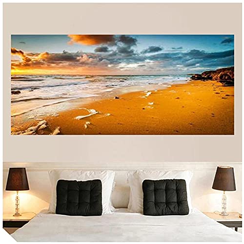 DIY 5D Diamant Malerei Kit Voll Groß Square drill Strandlandschaft 50x150cm Diamant Painting Bilder Strass Diamond Painting Erwachsene Kind Stickerei Kreuzstich Mosaik Gemälde Wanddekor Kunsthandwerk von Tinnfea