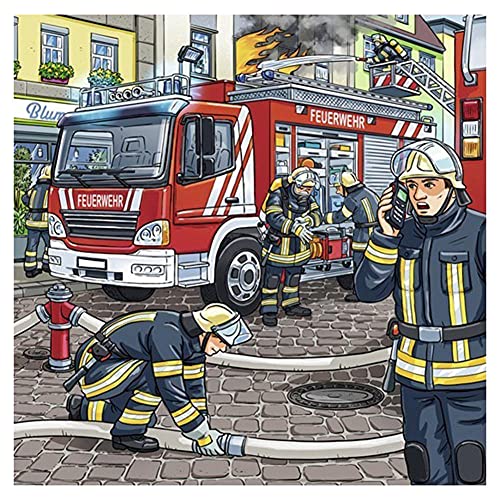 DIY 5D Diamant Malerei Kits, Feuerwehrleute Der Feuerwehr 30x30cm DIY Diamant Painting Bilder Set Groß Erwachsene Kind Stickerei Kreuzstich Mosaik Gemälde Wanddekor Kunsthandwerk Geschenk von Tinnfea