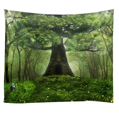 Wandteppich Wandtuch Großer Baum Kleiner Wald 200x300cm Tapestry Wall Hanging Room Decor Aesthetic, Wanddeko Schlafzimmer Wohnzimmer Polyester Tapisserie Wandkunst Dekore 78x118in von Tinnfea