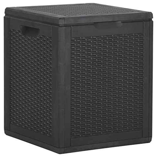 Tino Tech Aufbewahrungsbox in 100% PP (Polypropylen) in Rattan-Optik 43x44x51 cm 90 L Schwarz Gartenboxen Balkontruhen Gartenallzwecktruhe Spielzeugbox Outdoor Allzwecktruhe Outdoor von Tino Tech