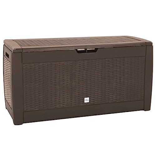 Tino Tech Aufbewahrungsbox in Polypropylen 119x48x60 cm 310 L Braun Gartenboxen Polster Aufbewahrungsbox DraußEn Gartenallzwecktruhe Spielzeugbox Outdoor Allzwecktruhe Outdoor von Tino Tech