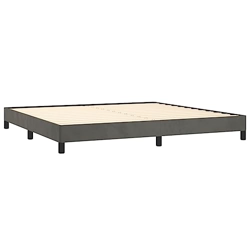 Tino Tech Doppelbett Polsterbett Bettrahmen Modernes Bettgestell Bed Gästebett Bettgestell Dunkelgrau 200x200 cm Samt von Tino Tech