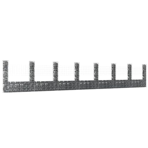 Tino Tech Gabione U Form aus Eisen 860x20x150 cm Silber Steinkorb Gabionen Körbe Gabionen Zaun Gartenmauer Gabione aus Metall Garten Gabione Pflanzenwand Gabionen Gitter von Tino Tech