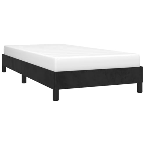 Tino Tech Schwarz 90x190 cm Polsterbett Betten Schlafzimmer Bett Bed Frame Einzelbett Bett Gestell Samt von Tino Tech