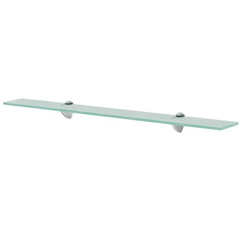 Tino Tech Wandregal aus Gehärtetes Sicherheitsglas 80x10 cm Transparent Glasregale Bad Glaswandregal Wandregale Modern Wandbordregal Bücherregal Deko Regal Wand von Tino Tech